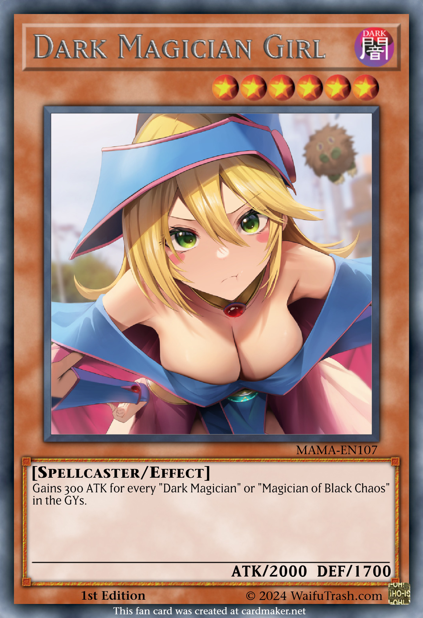 Dark Magician Girl Yu-Gi-Oh Waifu Trading Card Holofoil