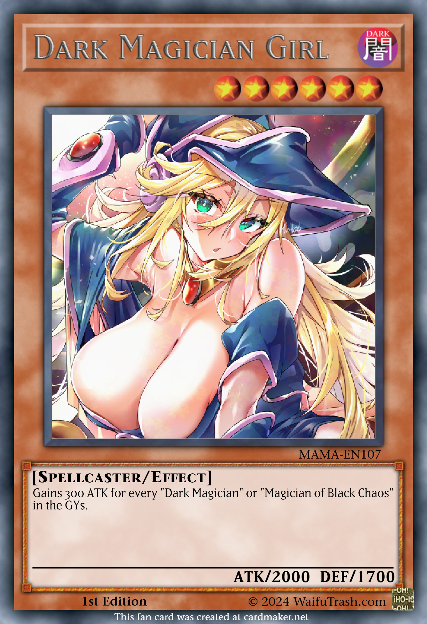 Dark Magician Girl Yu-Gi-Oh Waifu Trading Card Holofoil