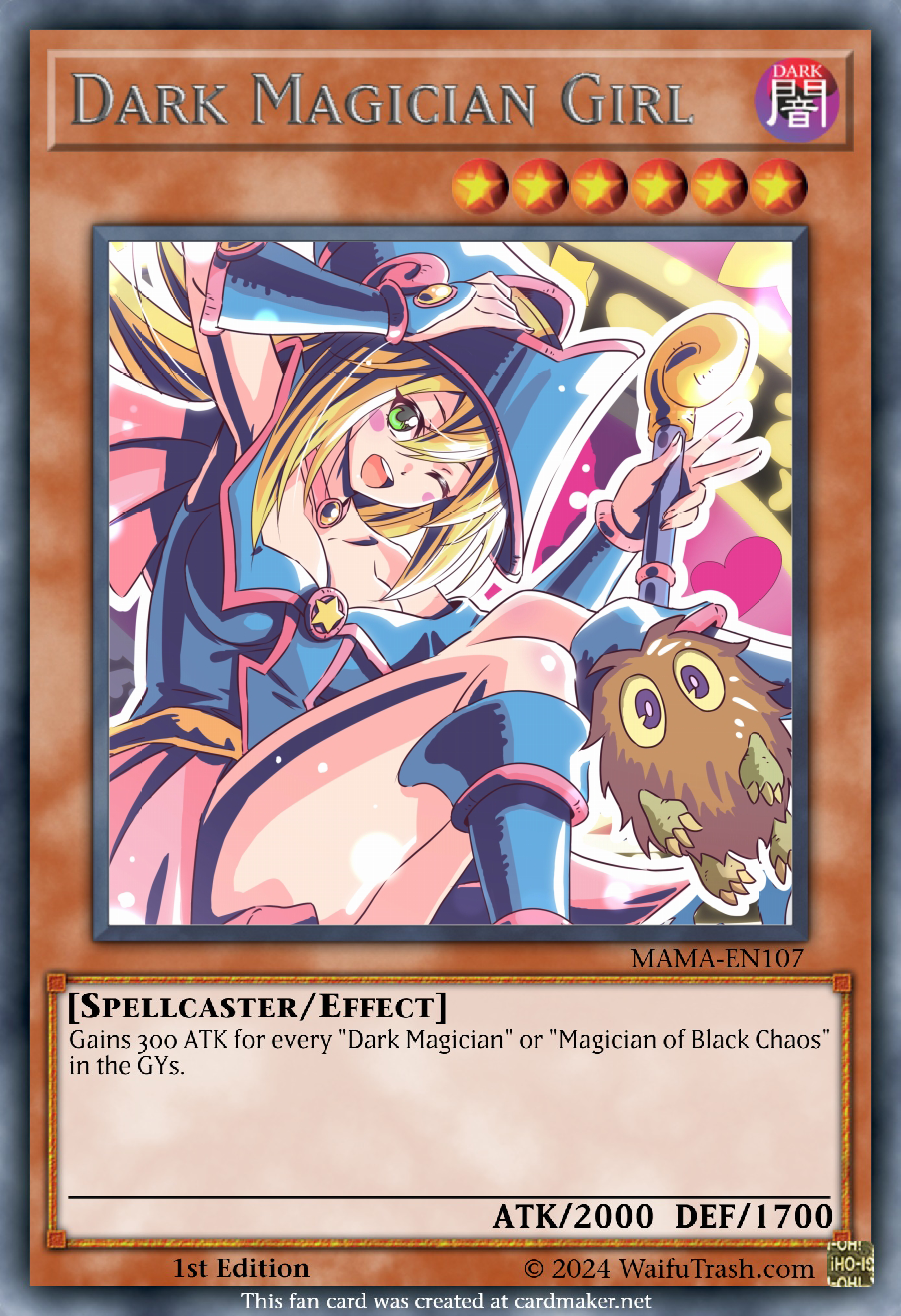 Dark Magician Girl Yu-Gi-Oh Waifu Trading Card Holofoil