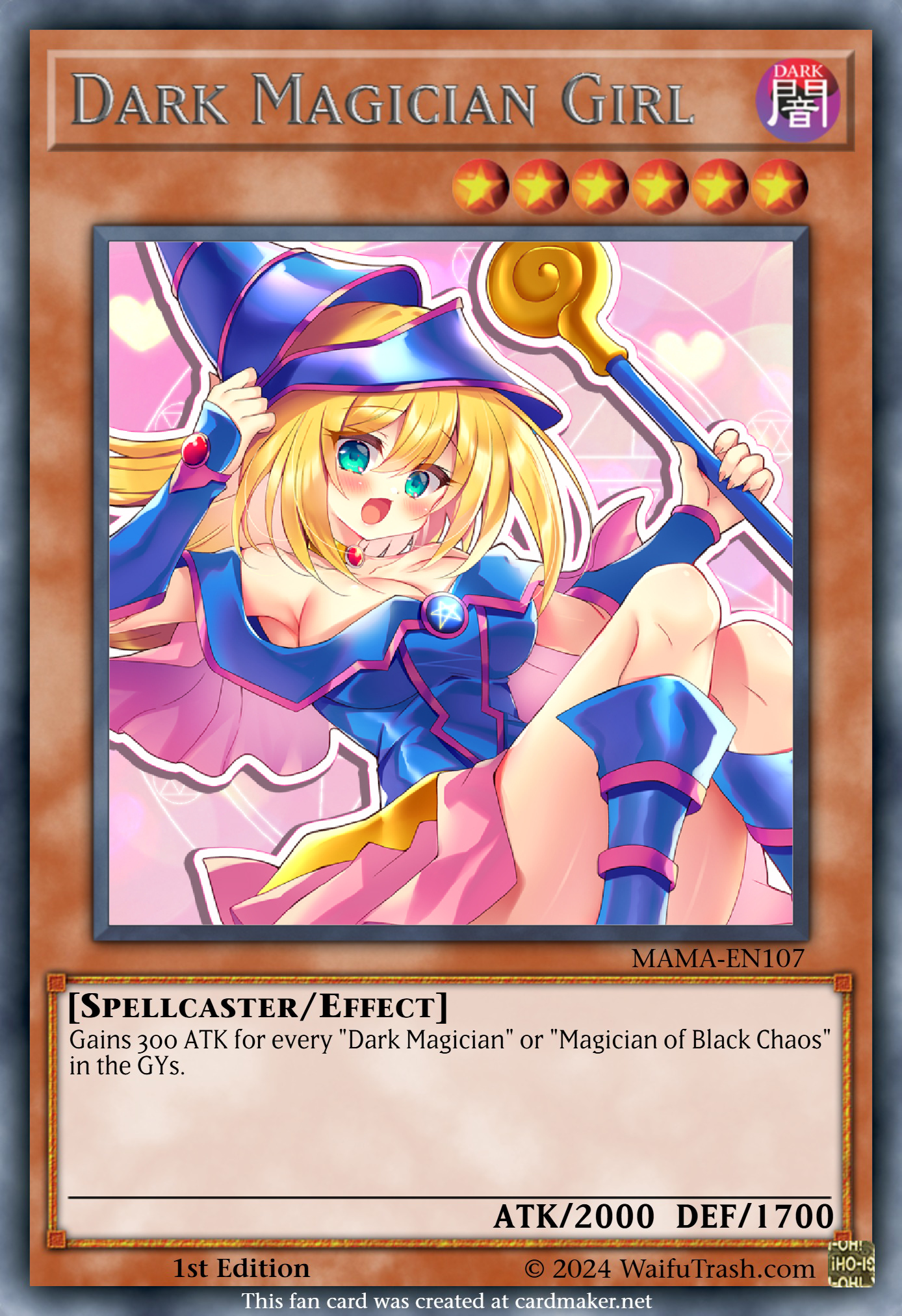 Dark Magician Girl Yu-Gi-Oh Waifu Trading Card Holofoil