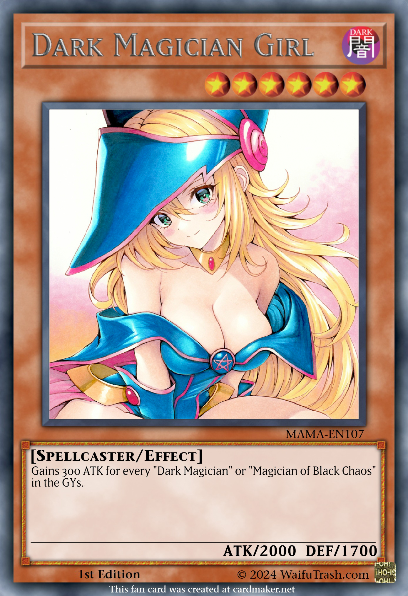 Dark Magician Girl Yu-Gi-Oh Waifu Trading Card Holofoil