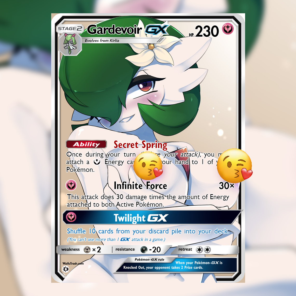 Gardevoir GX Full Art   Waifu Trading Card Holofoil