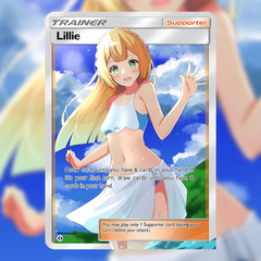Lillie Full Art   Waifu Trading Card Holofoil