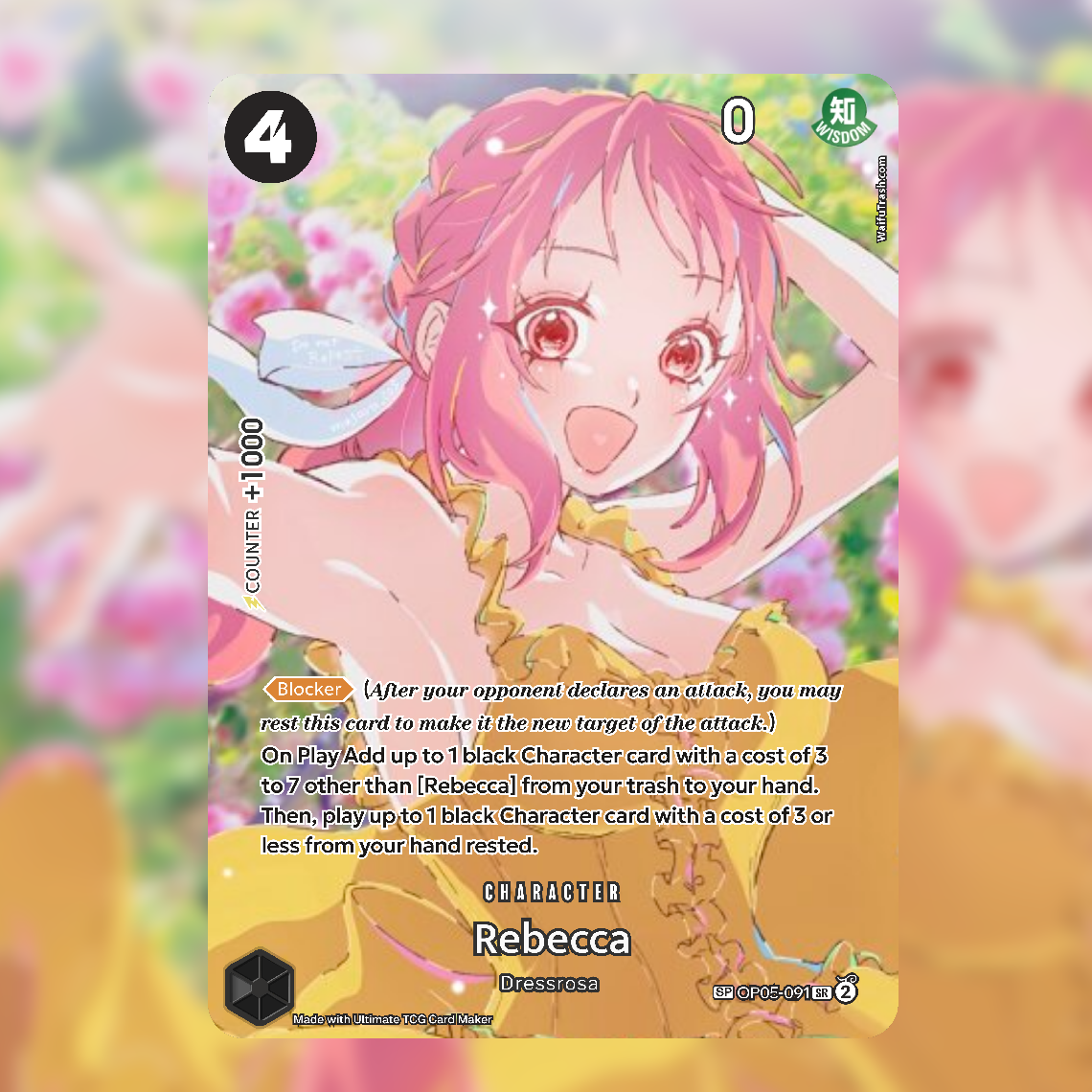 Rebecca One Piece Waifu Trading Card Holofoil