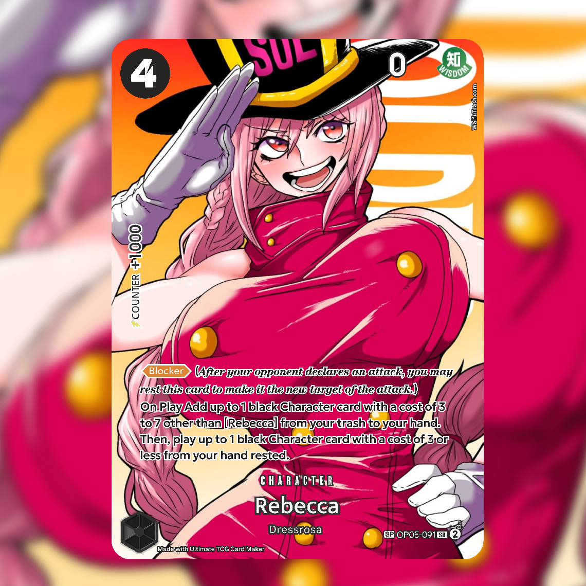 Rebecca One Piece Waifu Trading Card Holofoil